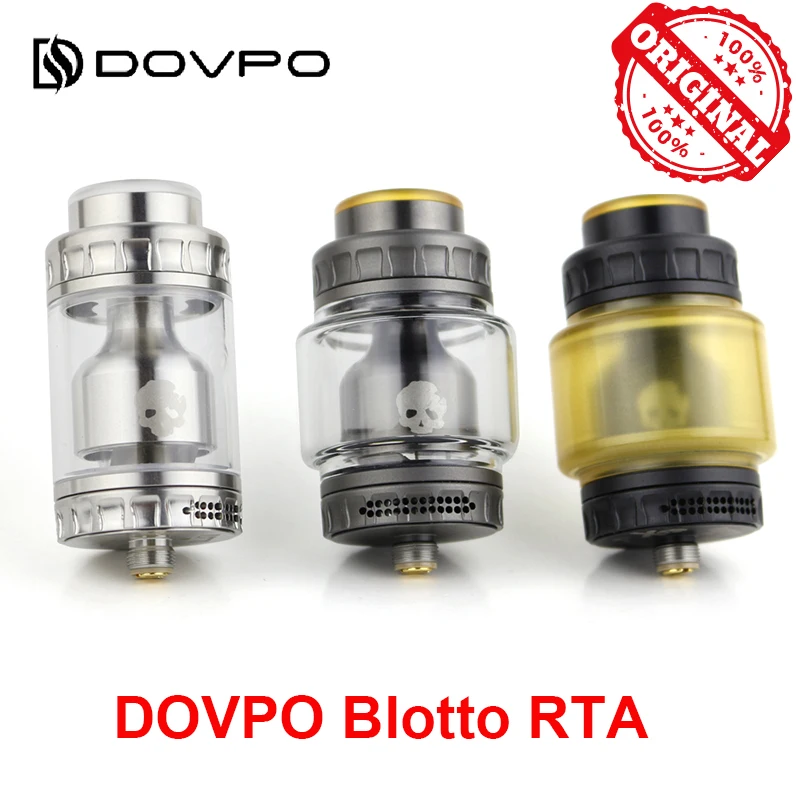 Dovpo Blotto RTA распылитель с 2/6 мл стеклянный пузырьковый/ULTEM пузырьковый бак 510 резьба 26 мм Диаметр Vape Танк против Dead Rabbit RTA