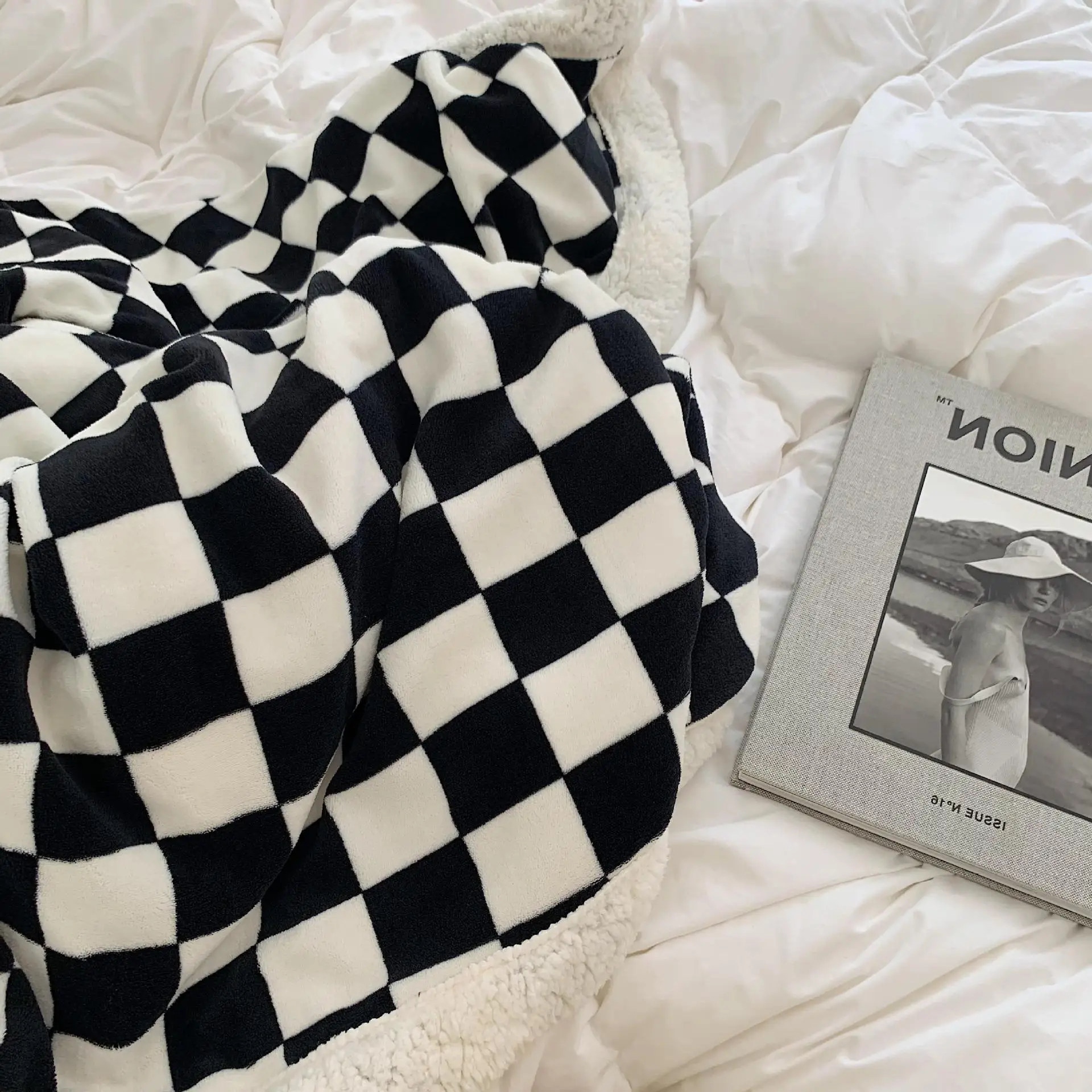 Теплое клетчатое фланелевое одеяло s для кровати зимнее покрывало дивана мягкое