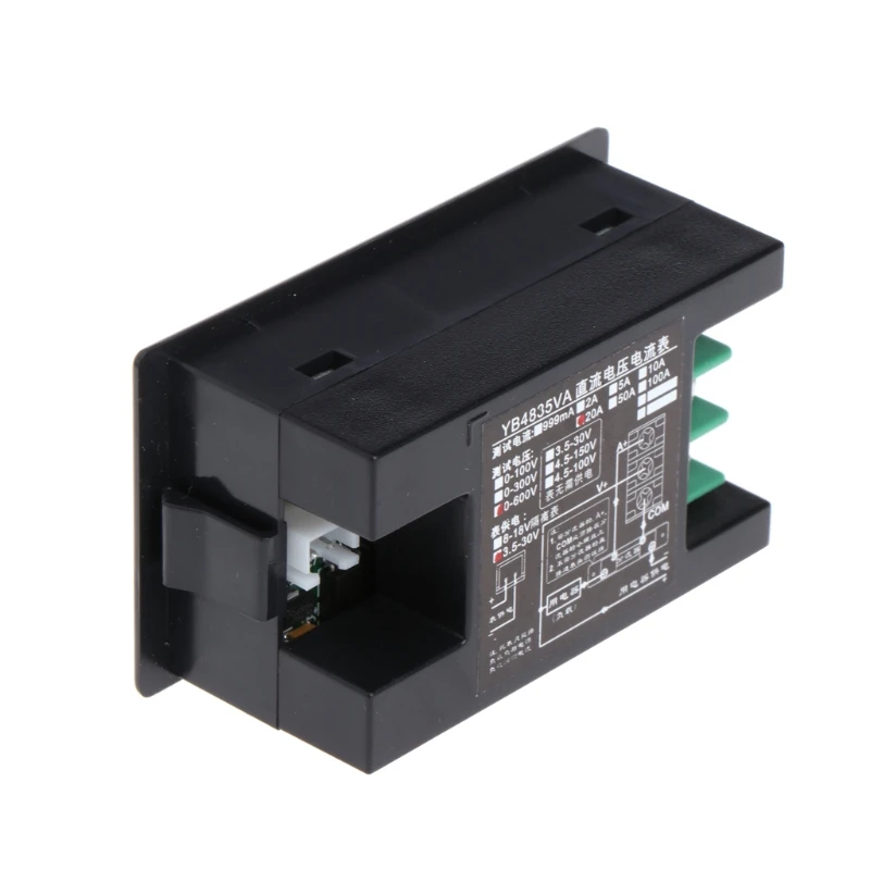 DC 600V 20A двойной цифровой вольтметр Амперметр вольт ампер тестер Манометр красный