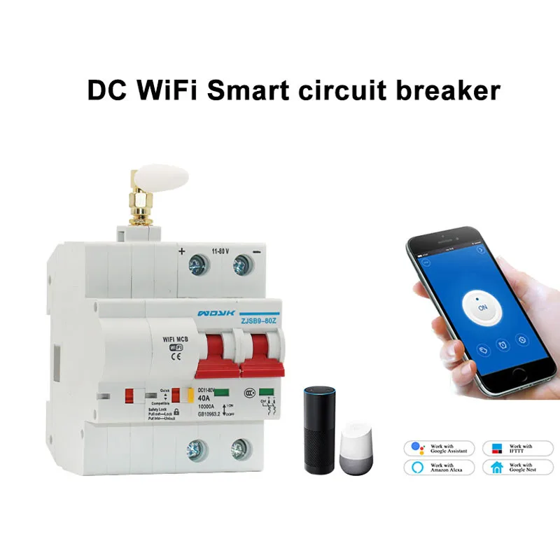 EWelink WiFi DC умный автоматический выключатель защита от перегрузки короткого