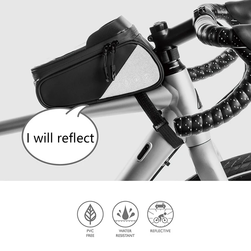 

Bicycle Bag Front Beam Bag Mountain Bike Mobile Phone Contact Screen Tube Pack Mountain Bike Riding Bag Equipment