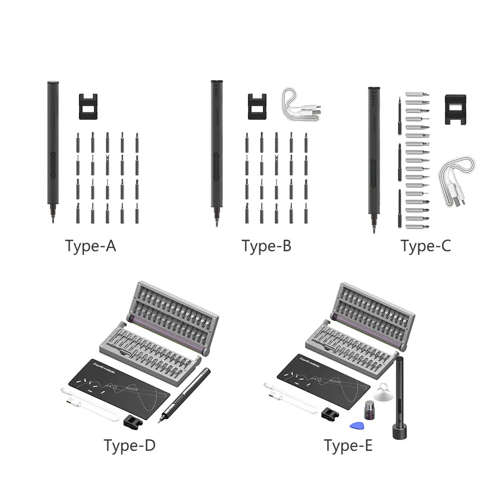 

Durable LED Light Aluminum Alloy Electric Screwdriver Kit Handy Mini Cordless Household Handheld Watch With Driver Bits