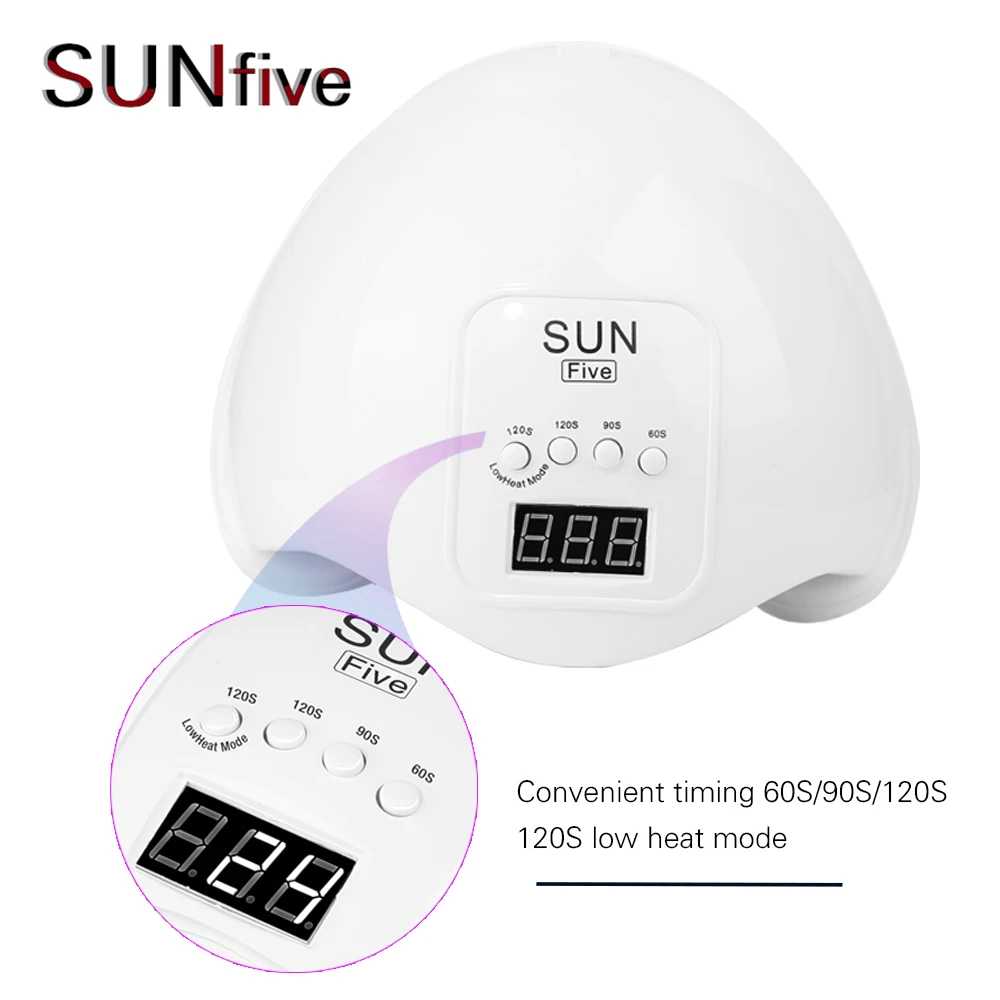 УФ-лампа для сушки ногтей SUNfive светодиодная лампа гель-лака 24 светодиода 60/90/120 с 48