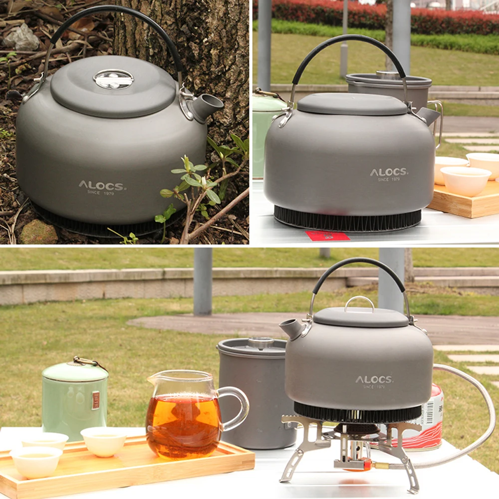 1.4L чайник из алюминиевого сплава походный с титановыми чашками кофейник для