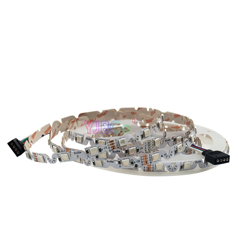 

DC12V 5m/lot S type bendable 5050 RGB LED Strip Light 48leds/m Non waterproof Flexible LED Lamp Tape White PCB