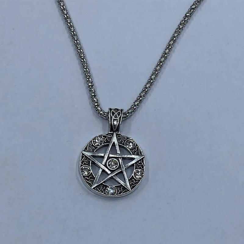 Винтажный талисман Wicca для мужчин и женщин ожерелье с подвеской из кубического