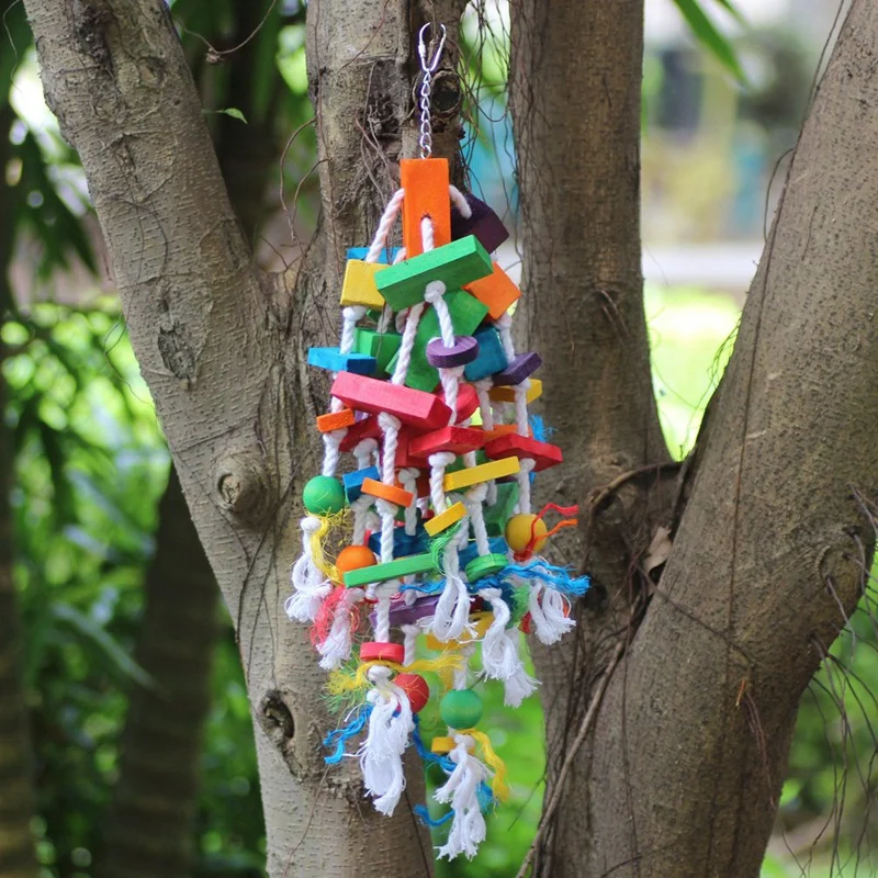 Птица жевательная игрушка Большой Средний попугай клетка укус игрушки