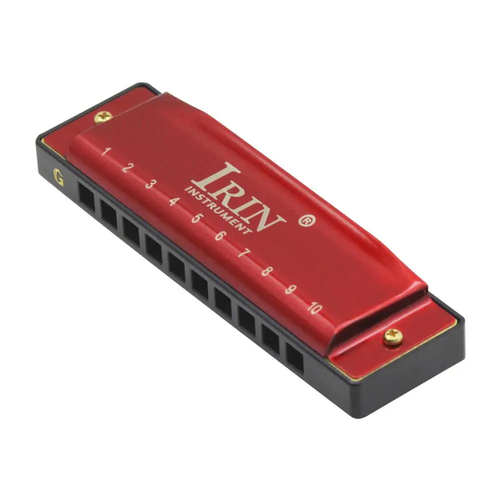 Губная гармошка IRIN с 10 отверстиями 20 тонов ключ G мини Арпа металлическая