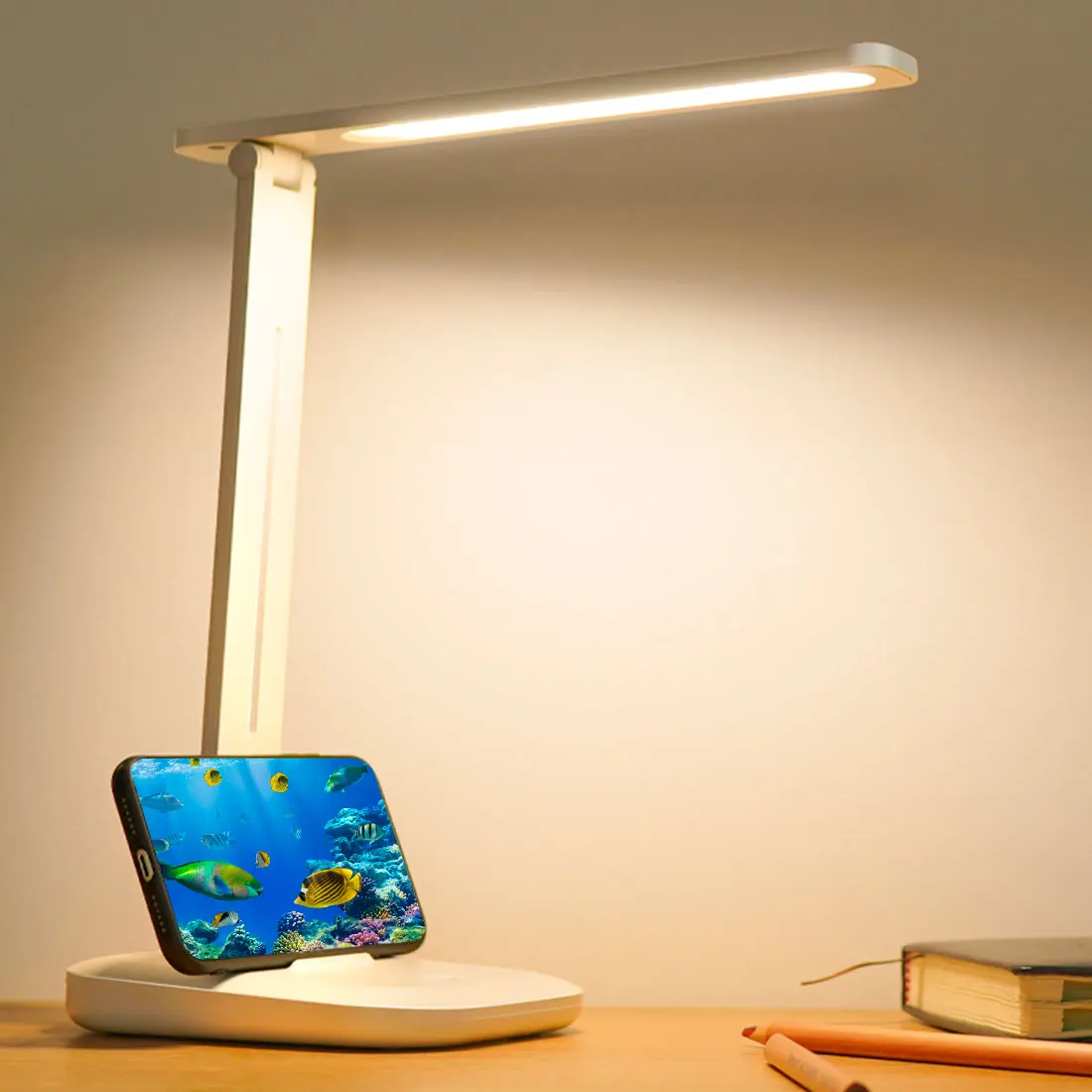 

Table Lamp LED Office Flexo Desk Lamp Touch Stepless Dimming USB Rechargeable Light Eye Protection Student Reading Light Lamps