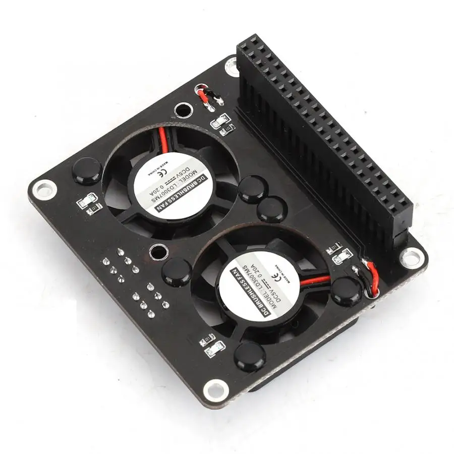 65x56x9 мм Мини двойной вентилятор охлаждения с удлинителем GPIO для Raspberry Pie 4B/3B +/3B/3A