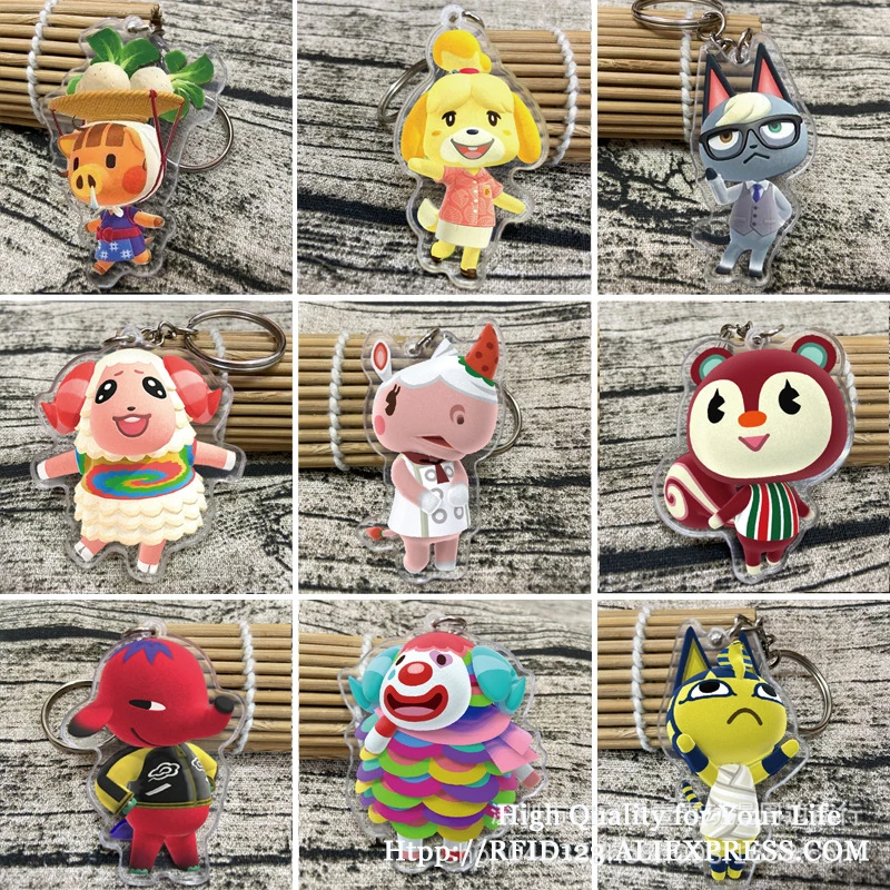 Dom Animal Crossing Keychain Fashion Jewelry Cute Shaped Pendants Keyring Acrylic Key Chains For Car Bag Accessories | Безопасность и