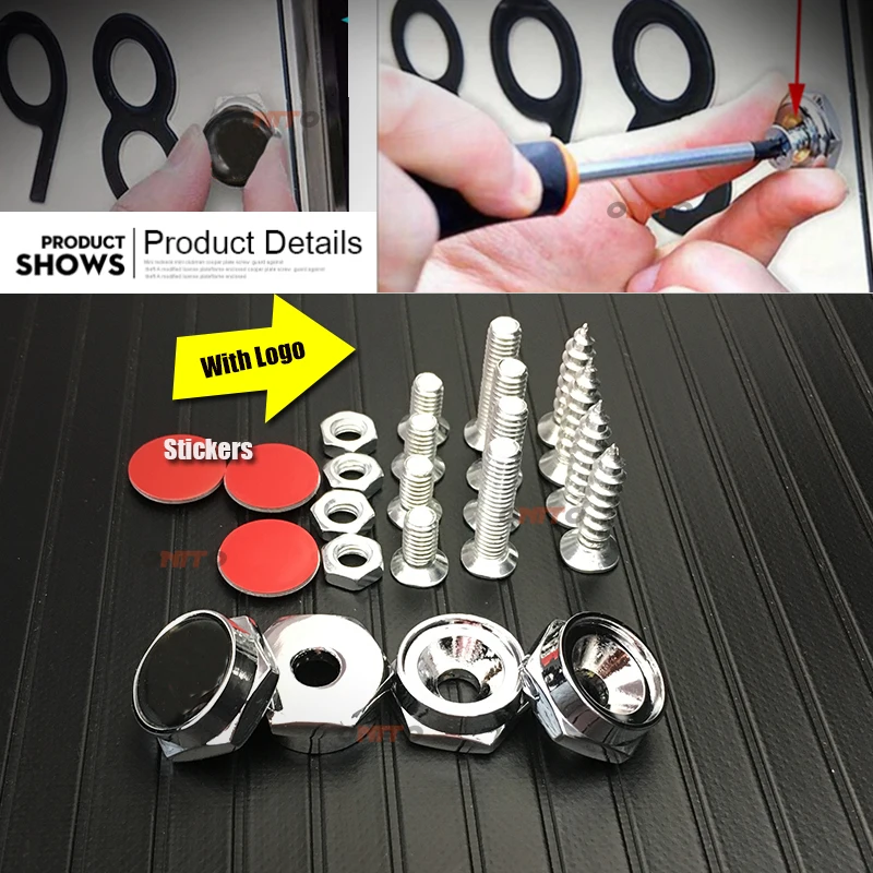 Наклейки с защитой от кражи для автомобильного номерного знака болтов рамы