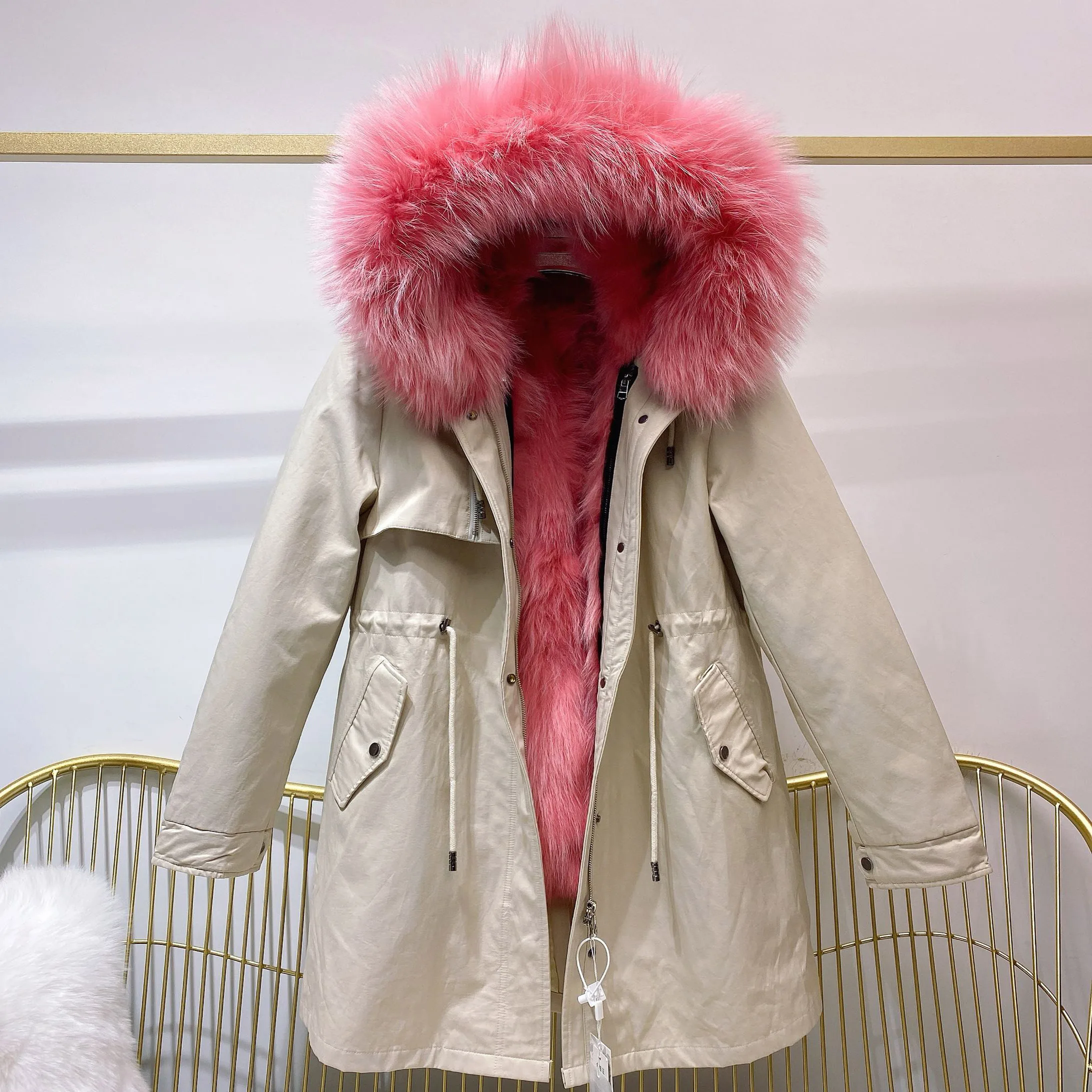 

real Fox fur Womens Winter Jackets and Coats 2020 New Real Fur parka for women winter Warm Detachable Hooded Loose overcoat