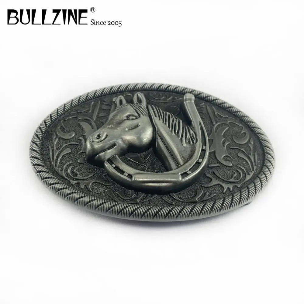 Bullzine wholesale zinc alloy western Horse head belt buckle pewter finish FP-02178 LUXURIOUS cowboy jeans gift | Дом и сад