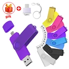 Высокоскоростной OTG Usb флэш-накопитель, металлический флэш-накопитель, 8 ГБ, 16 ГБ, 32 ГБ, 64 ГБ, 128 ГБ, 256 ГБ, флэш-накопитель 2 в 1 с двойным разъемом Micro USB