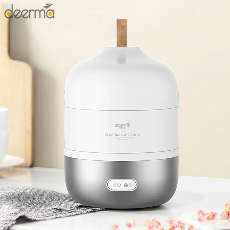 DEERMA DEMDS21S 2L Электрический Ланч-бокс из нержавеющей стали, теплый автомобильный тепловой Ланч-бокс, портативный контейнер для еды для дома