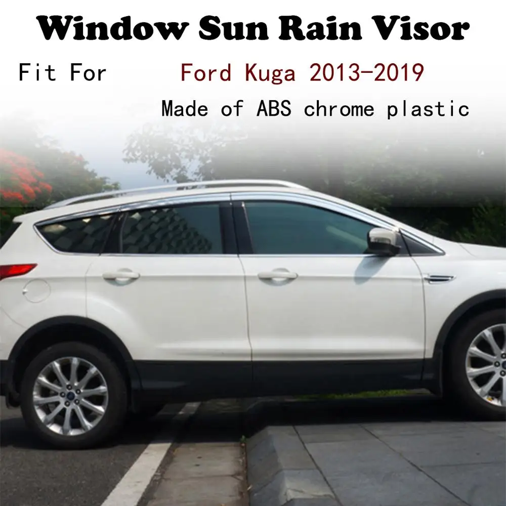 

Козырёк для окна Ford Kuga 2013-2019, из АБС-хром пластика