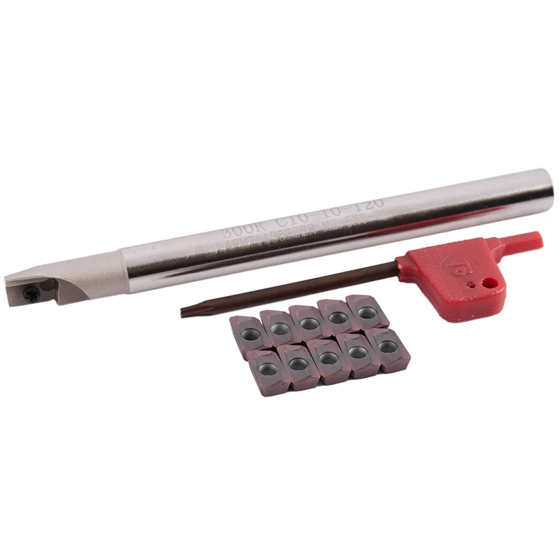 

10Pcs Apmt1135Pder Carbide Inserts + 1Pc Bap 300R C10-10-120 Tool Holder With Wrench For Cnc Milling Turning Tools