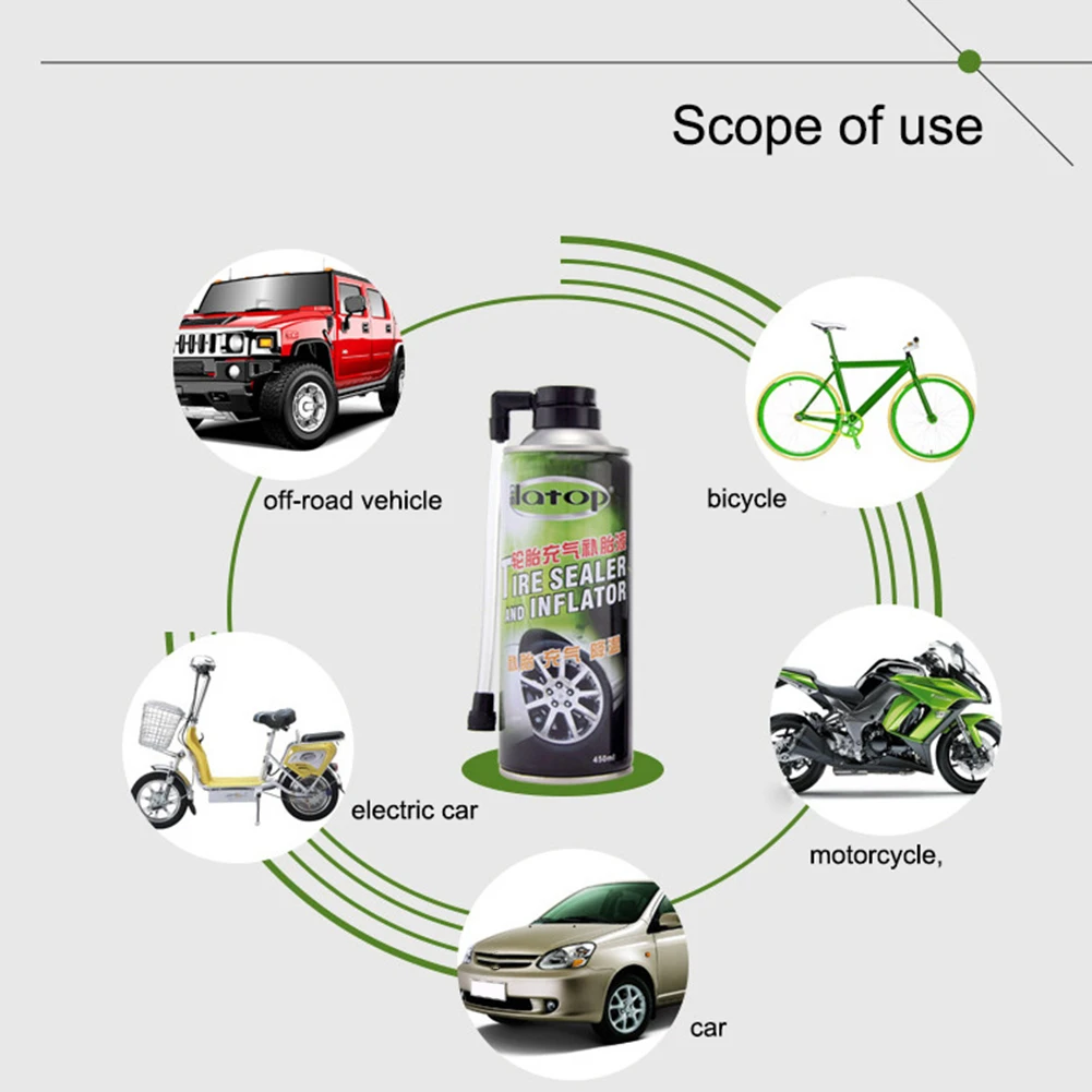 

450ML Mountain Bike Tire Sealant Sealer Protection Car Tire Inner Tube Repairing Glue Anti-pu Motorcycle Vacuum Repair Tool