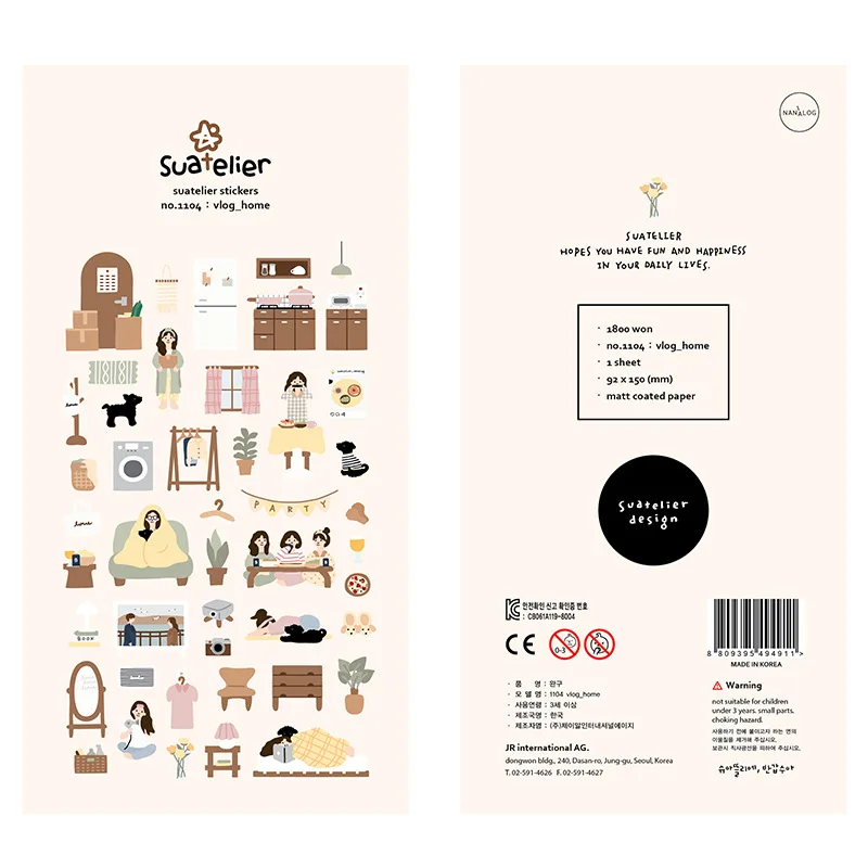 

1 Pc My Volg at Home Decorative Sticker DIY Scrapbooking Diary Stationery Stickers Journal Decoration