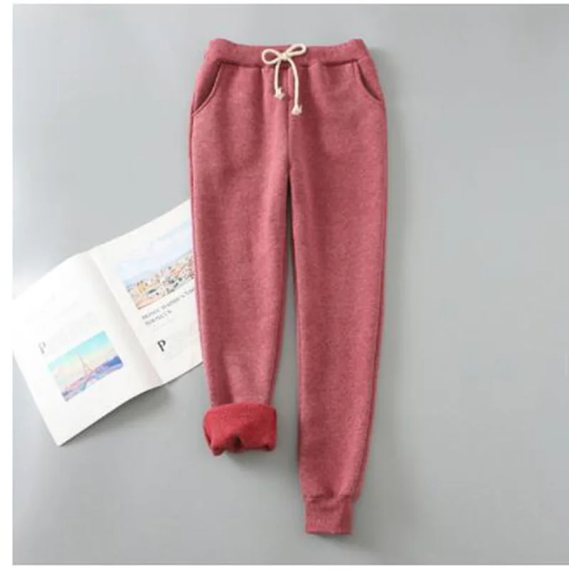 Женские теплые плотные бархатные спортивные штаны для бега на флисе