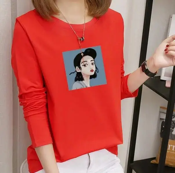 

New women's long-sleeved T-shirt round-neck loose casual tops