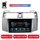 Магнитола на Android 10, стерео, автомобильный мультимедийный плеер, головное устройство для Toyota 4 runner 2010, 2011, 2012, 2013, 2014, 2015, 2 ГБ + 32 ГБ, Wi-Fi, бесплатные карты