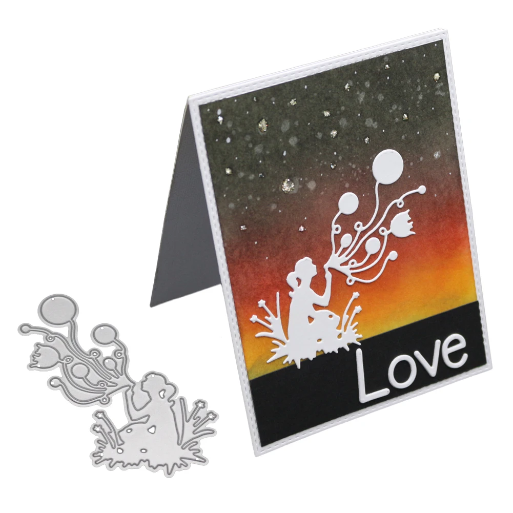 Девушка цветок металлические режущие штампы Скрапбукинг DIY углеродный острый