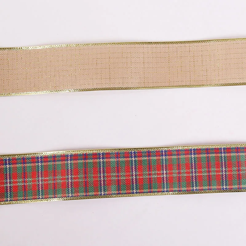 2 м * 6 5 см Горячая продажа DIY Рождественская лента льняная клетчатая Проводная