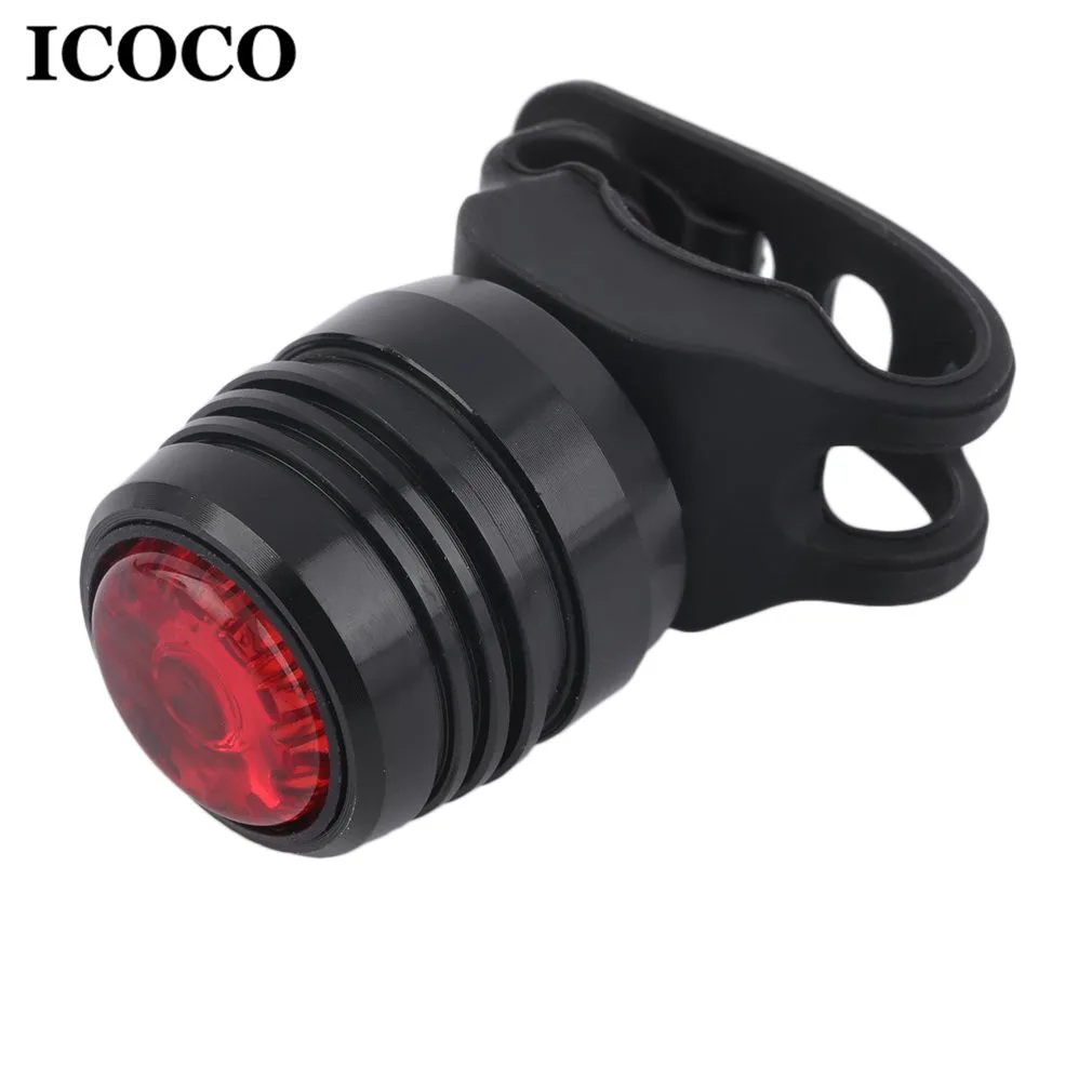 ICOCO USB Перезаряжаемые Алюминий сплав силиконовый чехол со светильник с 3-режим для велосипеда велосипедный задний Предупреждение красный светильник оптом