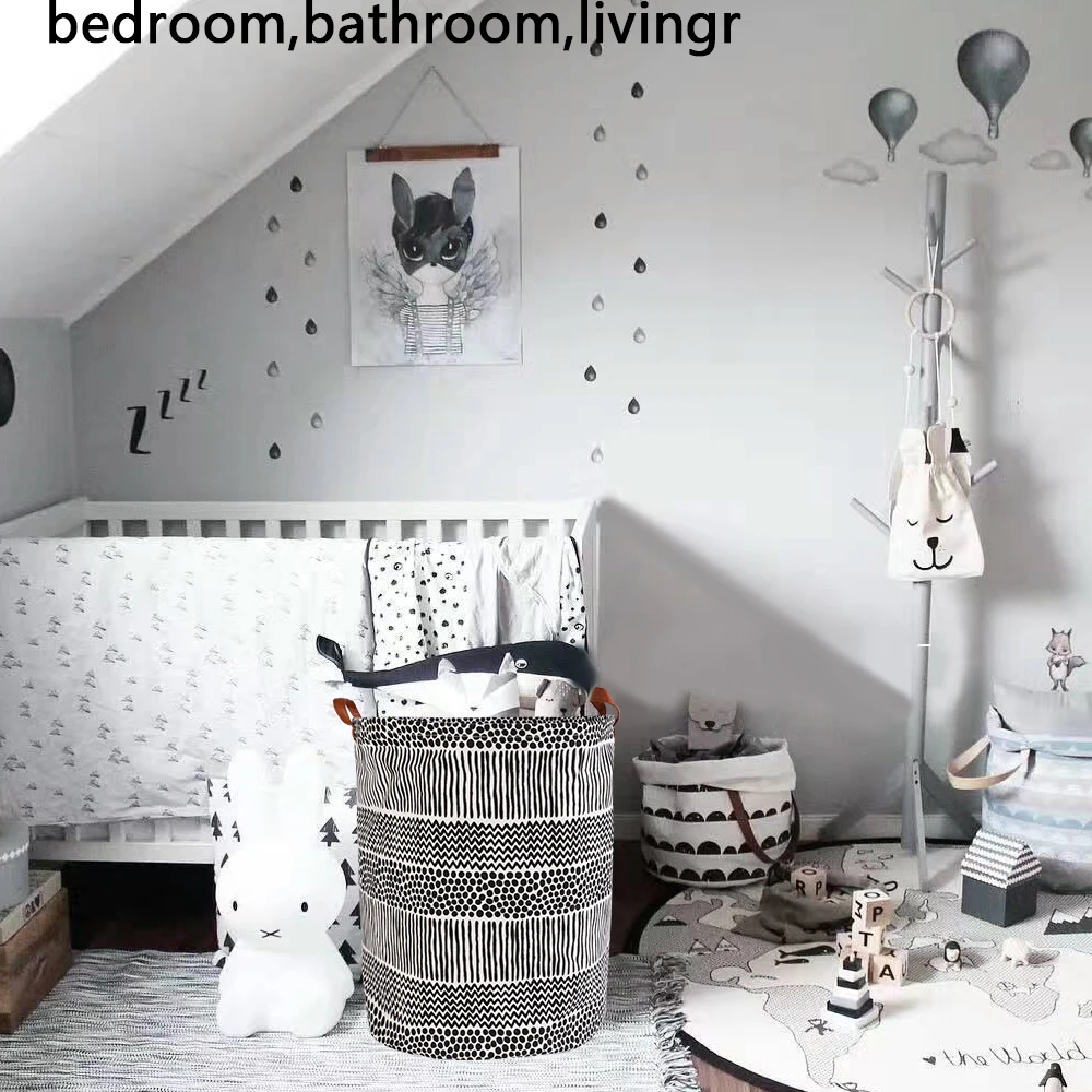 Складная корзина для белья круглая хранения большая складной держатель одежды и