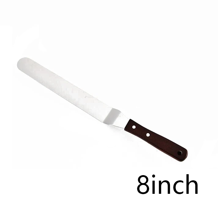 Bending - 8 inch 1 шт., размер: 4/6/8/10 дюймов Нержавеющая сталь лопатка для торта соблазнительный крем масло для защиты от обледенения глазурь Ножи гладкой Кухня Кондитерские инструменты для украшения торта - Цвет: Bending - 8 inch