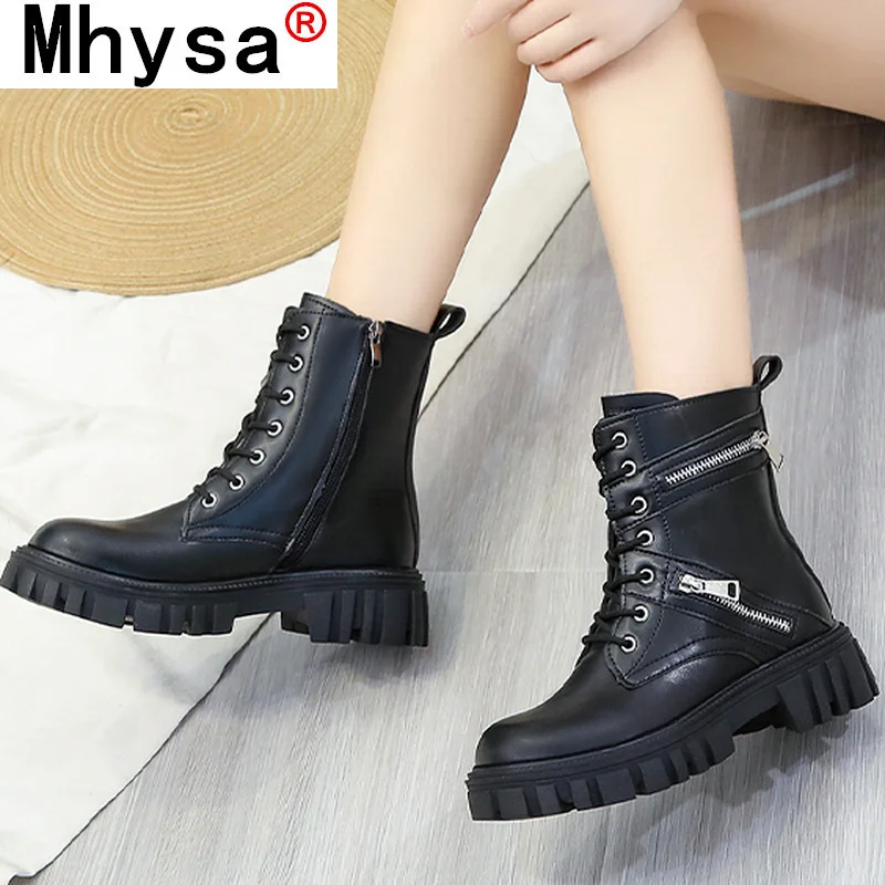 

Женские ботильоны из ПУ кожи, на молнии, с круглым носком