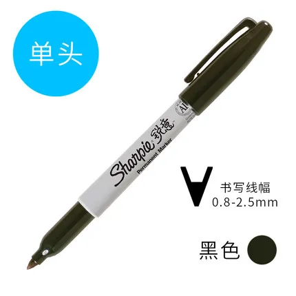 Black 1 шт. маркер Sharpie ручка масляная не выцветает водонепроницаемый Быстросохнущий художественный цветной маркер большой емкости - Цвет: Black