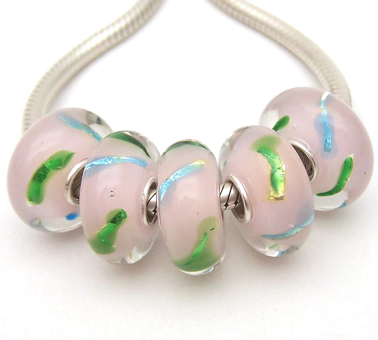 

YG2698 5X 100% Authenticity S925 Sterling Silver Beads Murano Glassbeads beads Fit European Charms Bracelet diy jewelry Lampwork