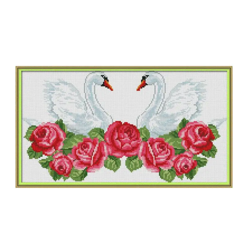 

Heart matched swan cross stitch kit Square Round Drill stitching embroidery DIY handmade needlework