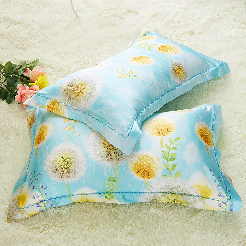

Dandelion Tribute Silk Single Pillowcases Bedroom 1Pc Pillow Case Pillow Sack Pillow Cover Pillowcase 48*74cm Bedding Bedclothes