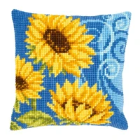latch hook kits pillow diy handmade printed canvas cushion latch hook kits diy unfinished accessories sunflower