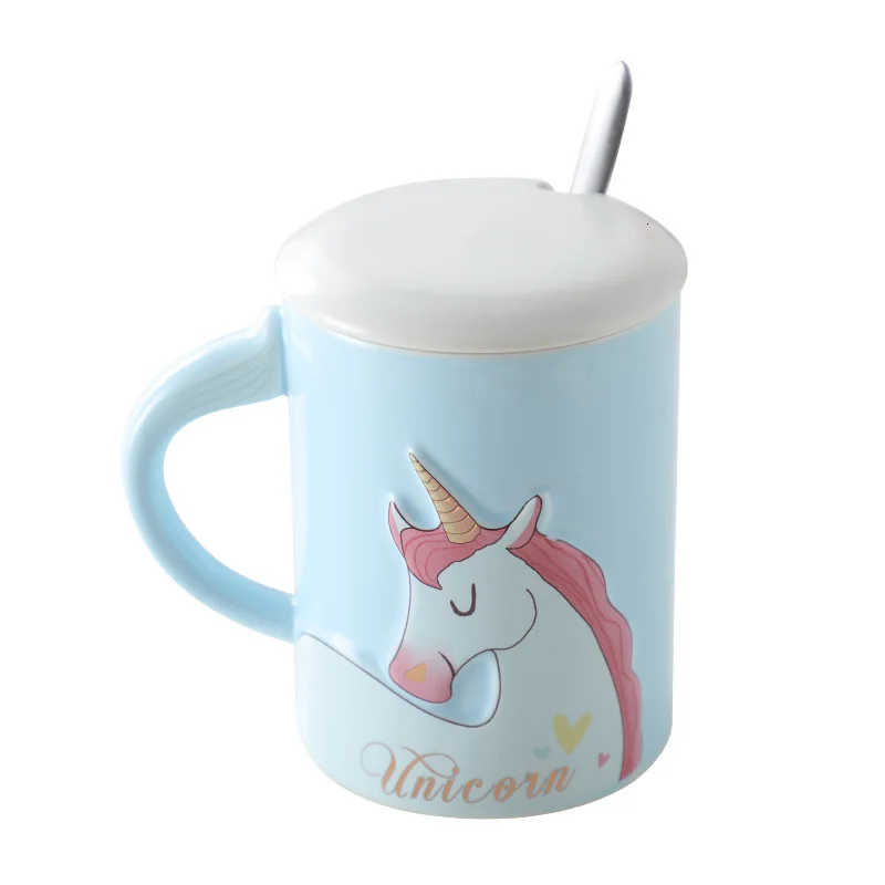 Кружка в виде единорога 450 мл кружки радуги лошади чашка необычная керамическая