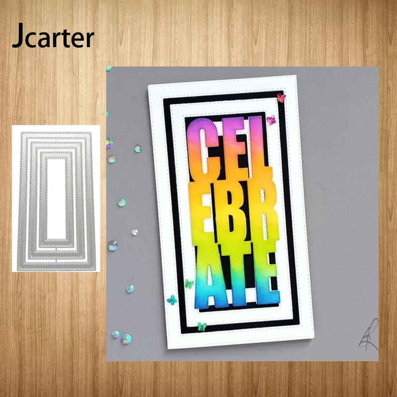 

Multiple Rectangle Background Metal Cutting Dies Craft Stencil Diy Scrapbooking Handmade Card Make Shape Album Decoration Model