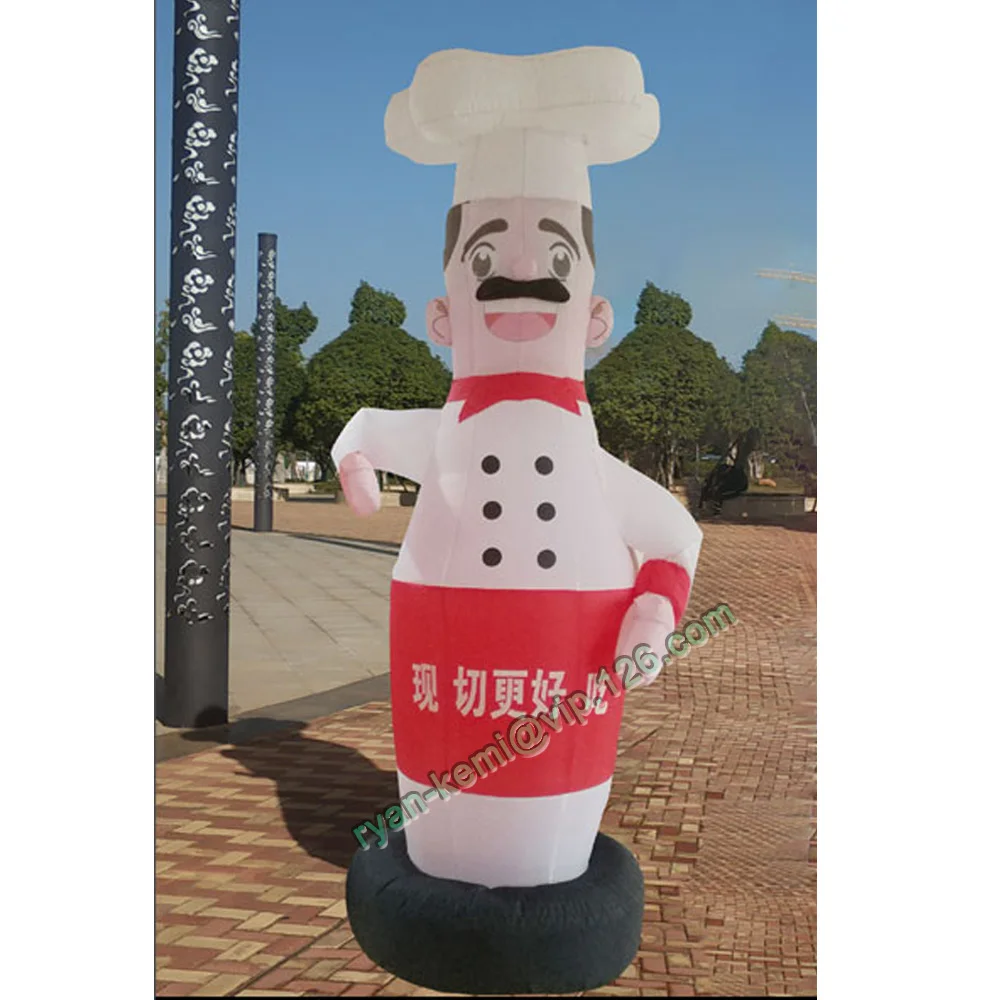 3m 10ft Inflatable Chef Air Dancer Waving Hand Cook Balloon For Restaurant Promotion Advertising Free Custom Logo With Blower | Игрушки и