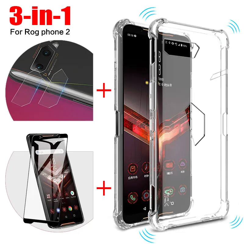 3 в 1 закаленное стекло для Asus ROG Phone2 ZS660KL объектив камеры защитное на II 2 rog2 HD экран