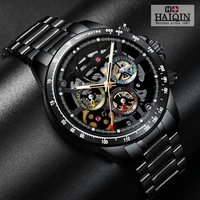 2021 haiqin men watches luxury automatic top brand wrist watches for men mechanical steel skeleton 5bar waterproof reloj hombres