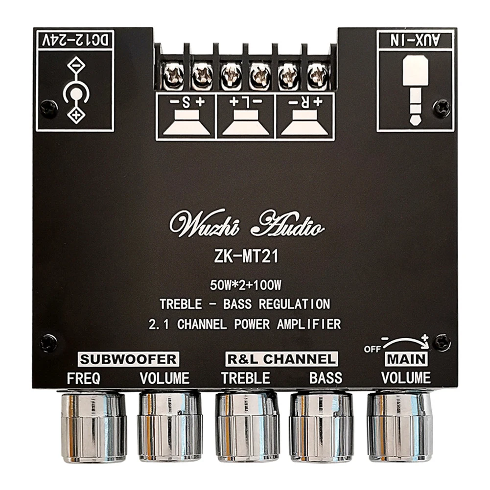 

2x50W+100W 2.1 Channel Subwoofer Digital Power Amplifier Board AUX 12V 24V Audio Stereo Bluetooth-compatible 5.0 Bass Amp