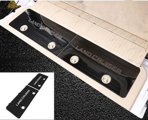 Black panel Для Toyota Land Cruiser 2008- аксессуары Автомобильная задняя защитная решетка порог для багажника Защитная панель для автостайлинга - Название цвета: Black panel
