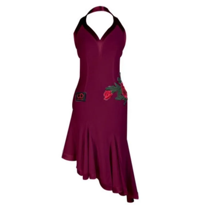 

latin dance dress woman pole dance clothing latin dancing clothes red tango dress jazz dance costumes backless dress salsa dress