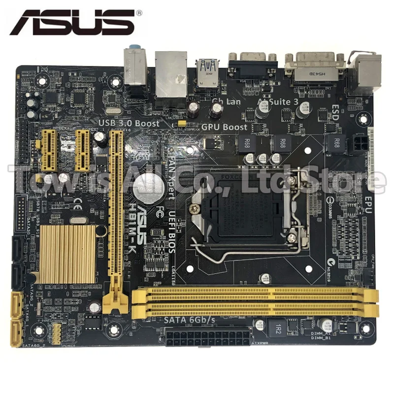 Материнская плата Asus для настольного ПК H81 разъем LGA 1150 i3 i5 i7 DDR3 16 ГБ BIOS UEFI оригинал