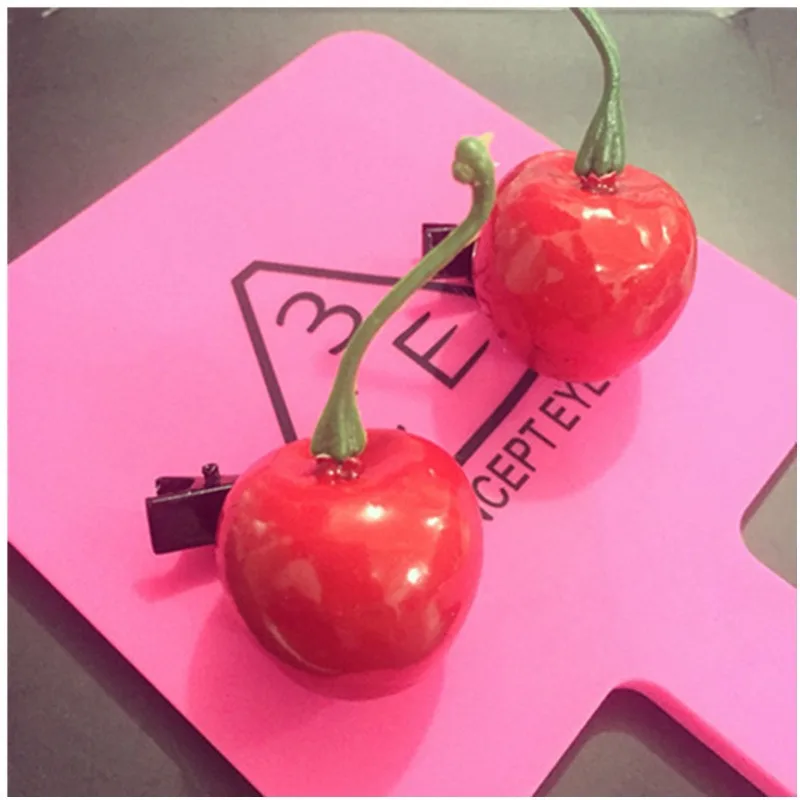 

New Arrival Women's Lovely Cherry Hairpins Fashion Girl's Cute Hair Clips Hair Accessories 2019 hair clip for girls