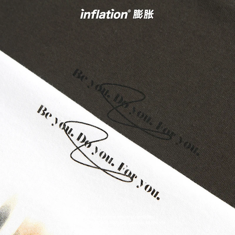 

INFLATION Street Wear Hip Hop Tees Men Summer Fashion Graphic T-shirts Men High Street Oversized Tees Male Cotton Tops 5383TS21