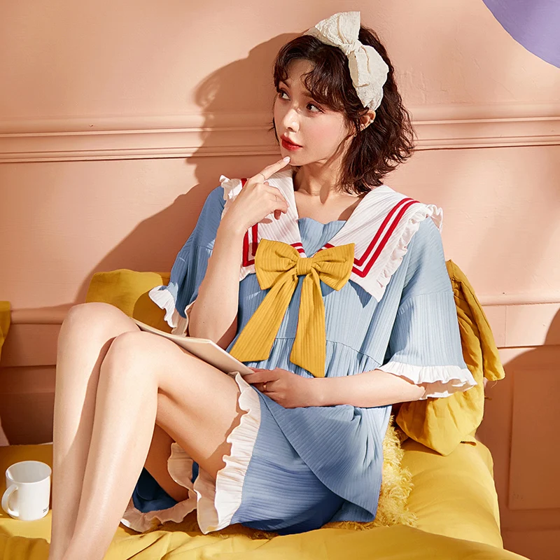 Пижамный комплект Женский хлопковый модная домашняя одежда в колледжском стиле